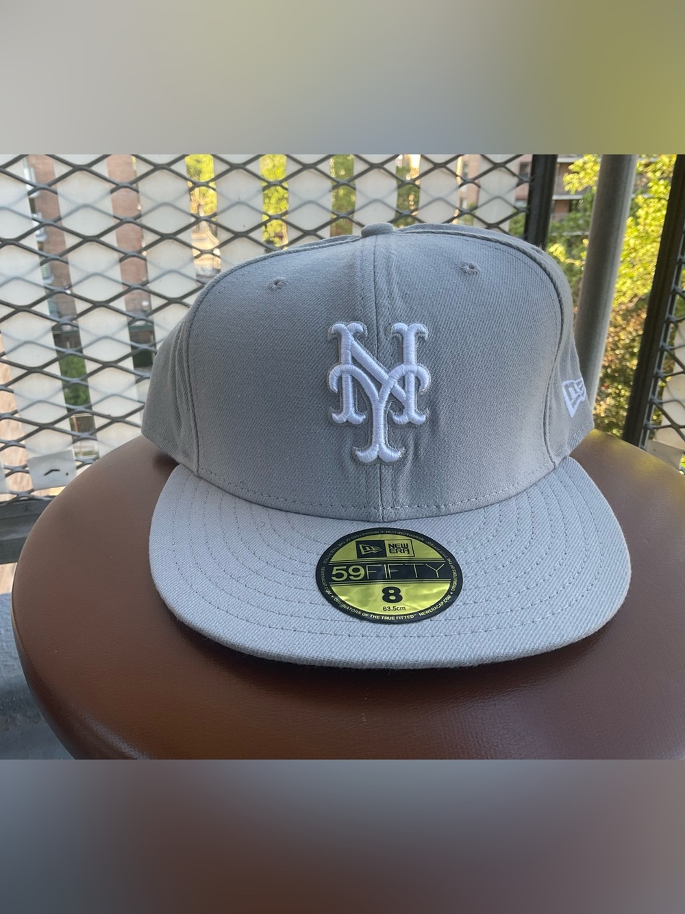 New Era NY Mets Gray Fitted- Size 8